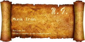 Munk Irén névjegykártya